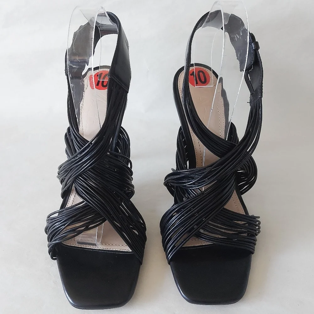 Zara Black Strappy High Heel Sandals - Picture 2 of 11